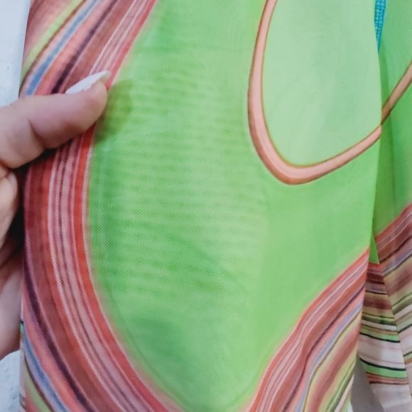 Geche Escavar mesh swirl colorfull footed leggings size  4 - Picture 4 of 12